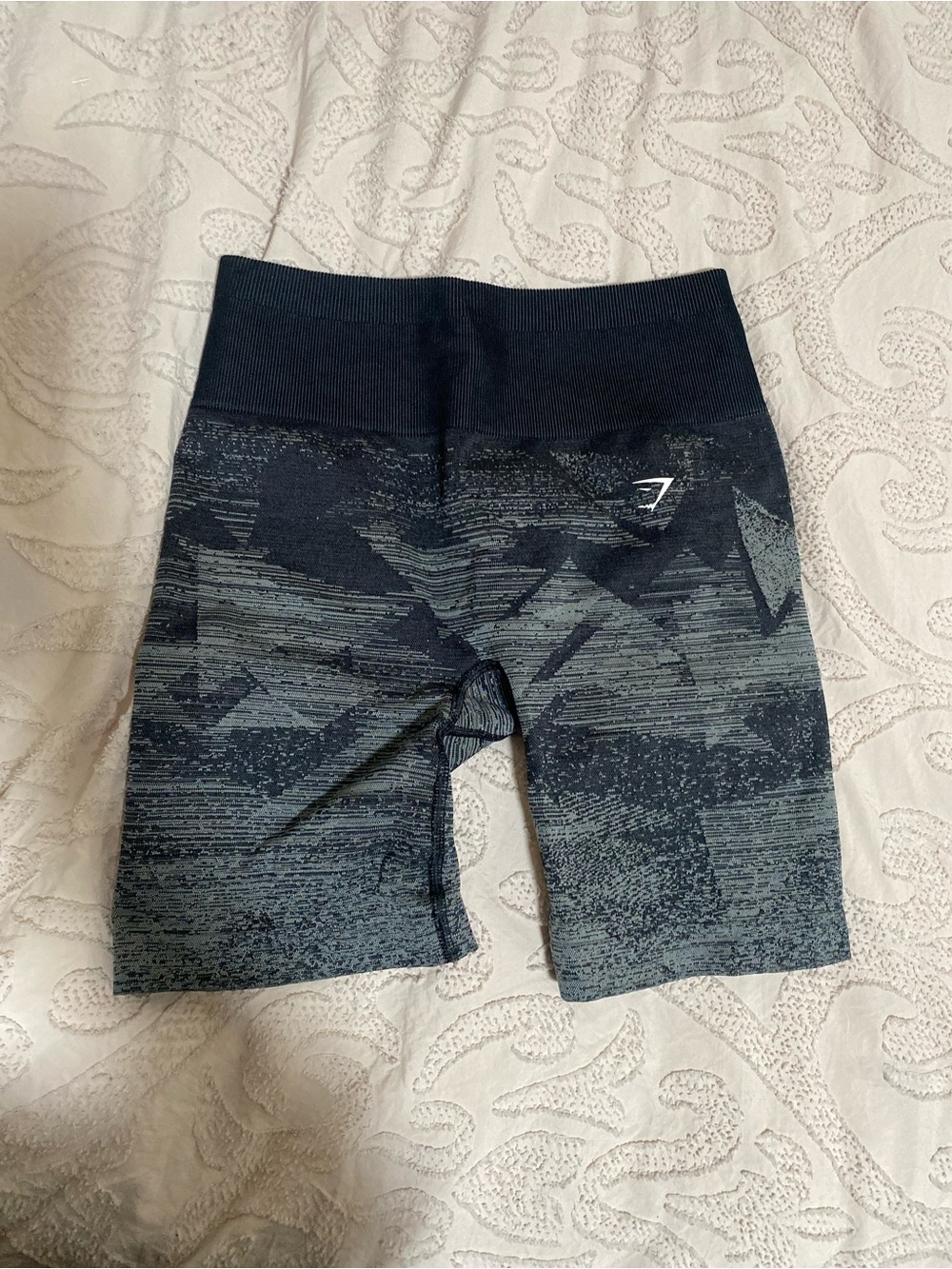 Gymshark Black and Charcoal Seamless High-Rise Bike Shorts